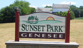 Genesee sunset park sign