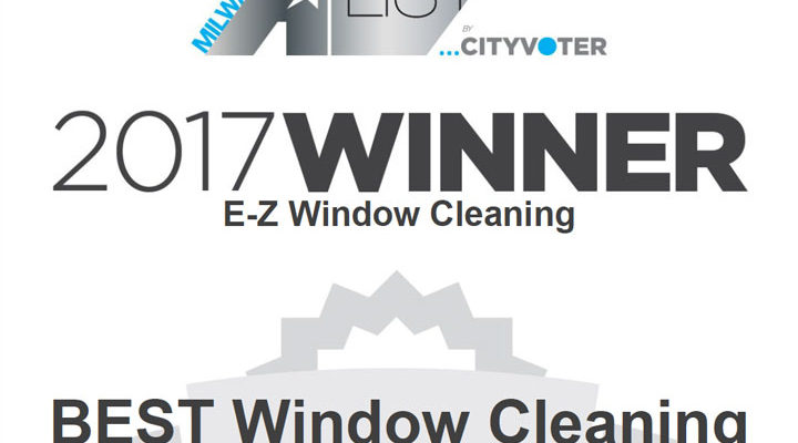 E-Z Window Cleaning Milwaukee A-List Winner 2017 Certificate